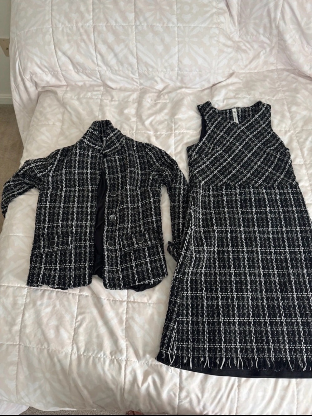 Black & White Tweed Dress and Jacket Set